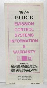1974 Buick Century 350 Luxus Regal Owners Operators Manual Original