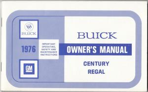 1976 Buick Century & Regal Owners Operators Manual Original