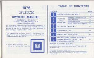 1976 Buick Century & Regal Owners Operators Manual Original