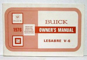 1976 Buick LeSabre V6 Owners Operators Manual Original