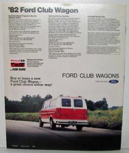 1982 Ford Club Wagon Sales Brochure