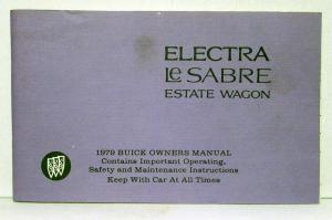 1979 Buick Electra LeSabre Estate Wagon Owners Operators Manual Original