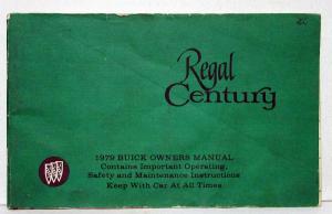 1979 Buick Regal & Century Owners Operators Manual Original
