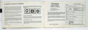 1979 Buick Regal & Century Owners Operators Manual Original