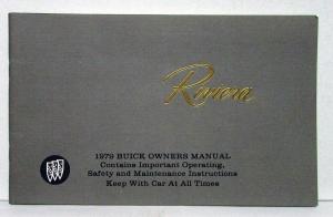 1979 Buick Riviera Owners Operators Manual Original