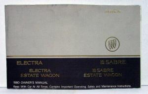 1980 Buick Electra Estate Wagon LeSabre Owners Operators Manual Original