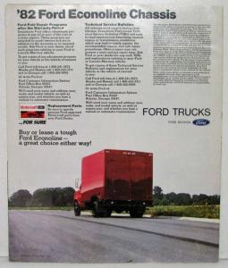 1982 Ford Econoline Van Chassis Sales Folder