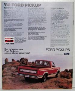 1982 Ford F-Series Pickups Sales Brochure F-100 150 250 350