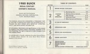 1980 Buick Regal Century Estate Wagon Owners Operators Manual Original