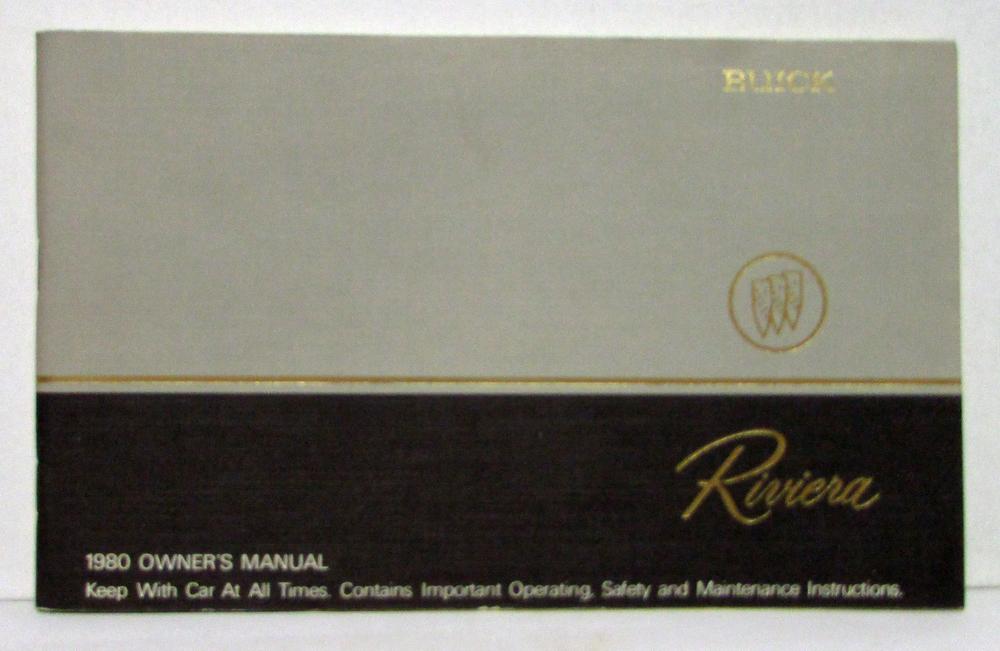 1980 Buick Riviera Owners Operators Manual Original