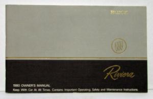 1980 Buick Riviera Owners Operators Manual Original