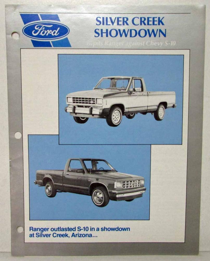 1982 Ford Ranger Silver Creek Showdown Sales Folder for Salesmen vs Chevy S-10