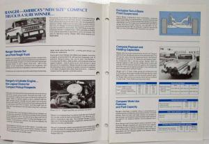1982 Ford Ranger Silver Creek Showdown Sales Folder for Salesmen vs Chevy S-10