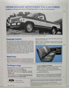 1982 Ford Ranger Silver Creek Showdown Sales Folder for Salesmen vs Chevy S-10