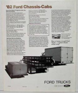 1982 Ford Chassis-Cabs Sales Brochure