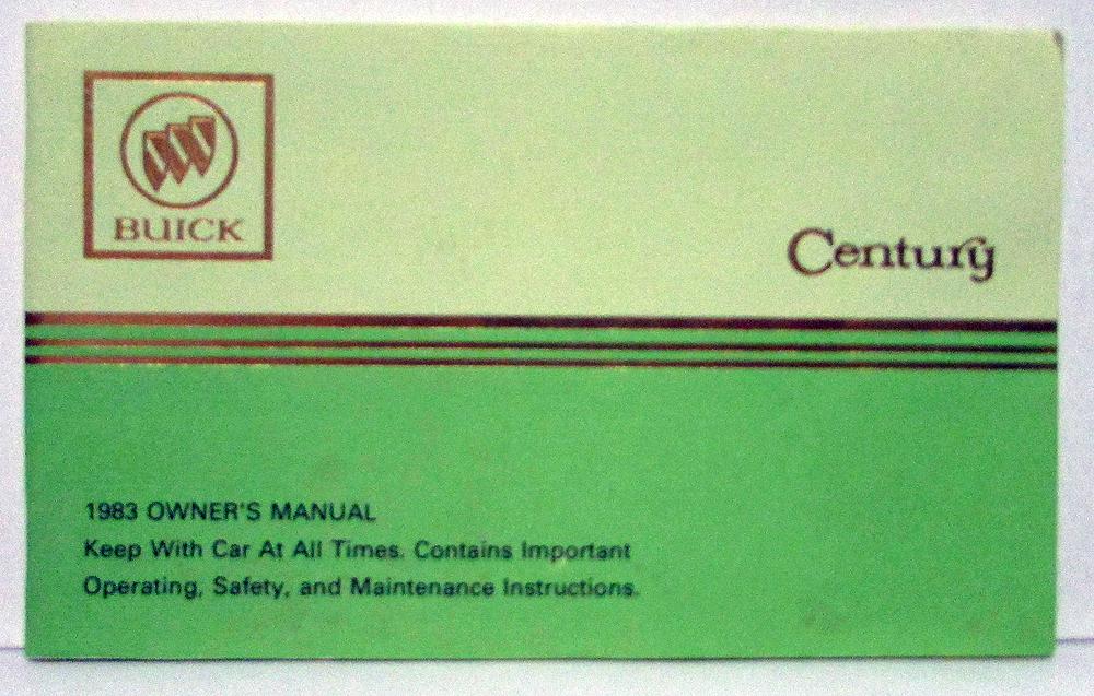 1983 Buick Century Owners Operators Manual Original