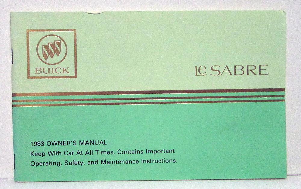 1983 Buick LaSabre Owners Operators Manual Original