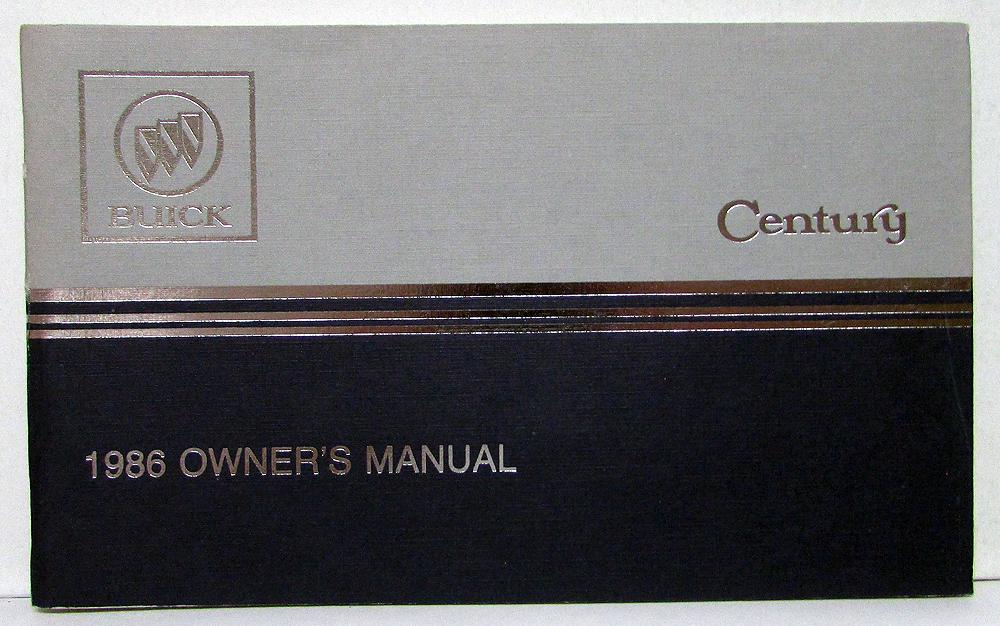 1986 Buick Century Owners Operators Manual Original