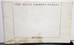 1987 Buick Riviera Owners Operators Manual Original