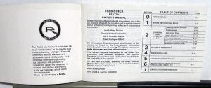 1988 Buick Reatta Owners Operators Manual Original Care & Operation Instructions