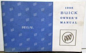 1988 Buick Regal Owners Operators Manual Original