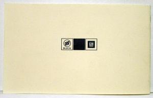 1985 Buick Skyhawk Owners Operators Manual Original