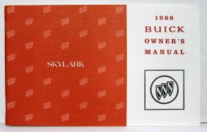 1988 Buick Skylark Owners Operators Manual Original