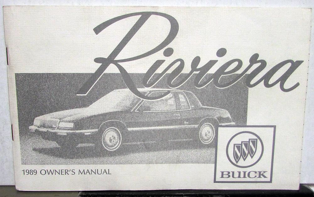 1989 Buick Riviera Owners Operators Manual Original