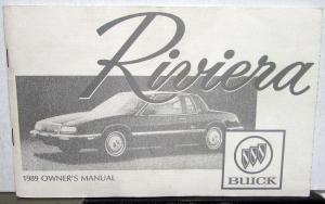 1989 Buick Riviera Owners Operators Manual Original