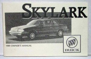 1989 Buick Skylark Owners Operators Manual Original