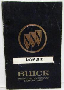 1990 Buick LeSabre Owners Operators Manual Original