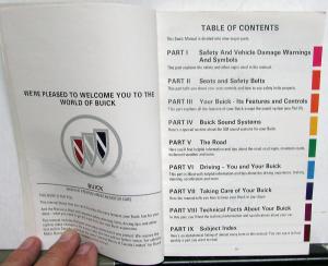 1990 Buick Electra & Park Avenue Owners Operators Manual Original