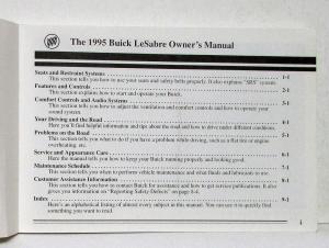 1995 Buick LeSabre Operators Owners Manual Original