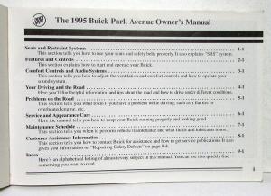 1995 Buick Park Avenue Operators Owners Manual Original