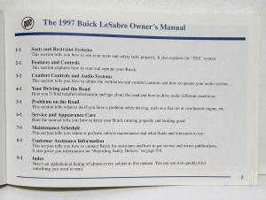 1997 Buick LeSabre Operators Owners Manual Original Version C