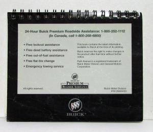1999 Buick Park Avenue Operators Owners Quick Reference Guide Original