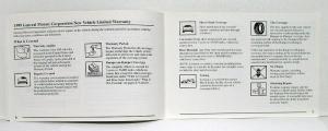 1999 Buick Warranty And Owners Assistance Information Booklet