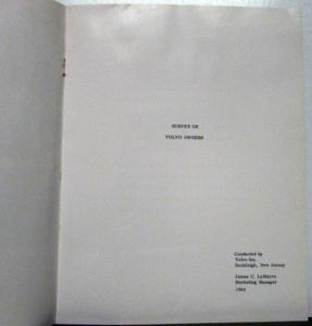 1965 Volvo WHO BUYS VOLVOS? Sales Brochure Ltr & List Dealers US & Canada Orig