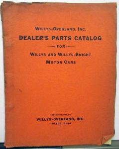 1925-31 Willys Overland Dealer Parts List Book Willys-Knight Numbers & Pricing