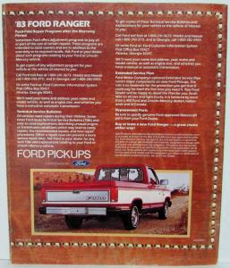 1983 Ford New Ranger Truck Sales Brochure