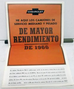 1966 Chevrolet Truck Foreign Dealer Spanish Text Sales Brochure Series 50 60 80