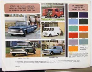 1966 Chevrolet Truck Foreign Dealer Spanish Text Sales Brochure Series 50 60 80