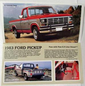 1983 Ford Trucks Sales Mailer Ranger Bronco Club Wagon Econoline Pickup
