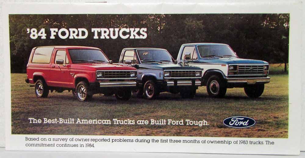 1984 Ford Trucks Sales Mailer Ranger Bronco II Club Wagon Econoline Pickup