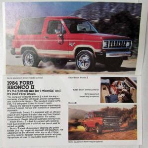 1984 Ford Trucks Sales Mailer Ranger Bronco II Club Wagon Econoline Pickup