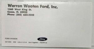 1984 Ford Trucks Sales Mailer Ranger Bronco II Club Wagon Econoline Pickup