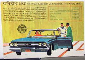 1960 Chevrolet Dealer Brochure Mailer Scheduled Chevy Guardian Maintenance