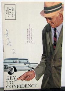 1960 Chevrolet Dealer Brochure Mailer Lubrication & Maintenance