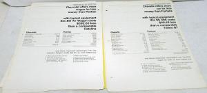 1968 Chevrolet Dealer Salesmen Value Guide Competitor Comparison Chevelle Camaro