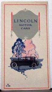 1923 Lincoln Motor Cars Sales Brochure Morris Chamberlain Chester NJ